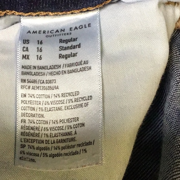 sac735🦅American Eagle Mom Jean Stretch Denim Size 16 w/27" inseam - Picture 5 of 7